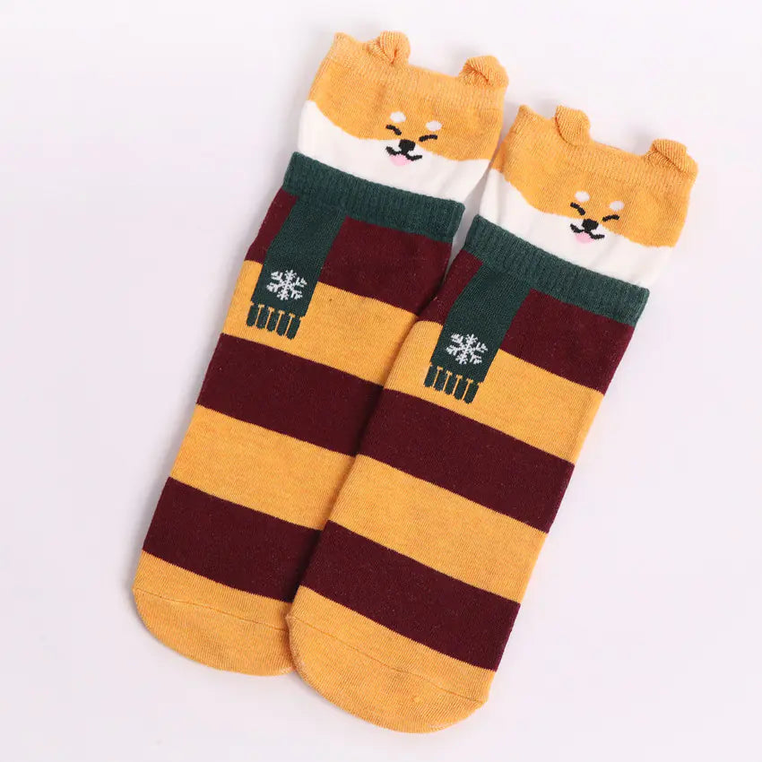 Cute Puppy Christmas Tube Socks